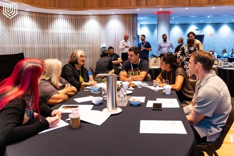 The audience during a session