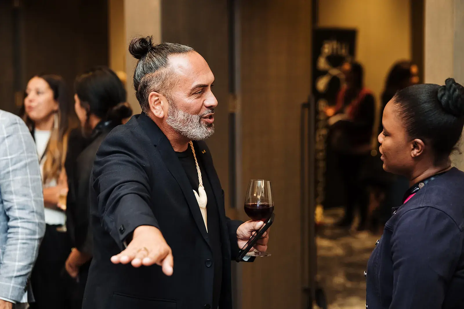Networking drinks at the Māori Leadership Summit 2025